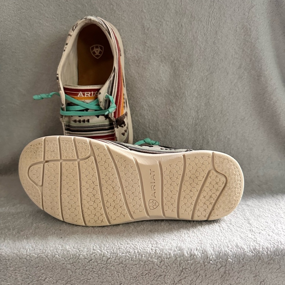 Ariat Women's Canvas Sneakers with Turquoise Laces and Multicolor Stripe Print - Picture 5 of 5